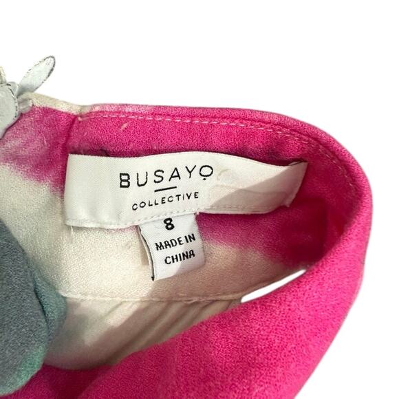 Busayo x RTR Tie Dye Halter Dress in Green/Pink, Size US 8 - Picture 6 of 8